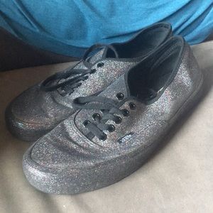 Black Base Rainbow Glitter Vans